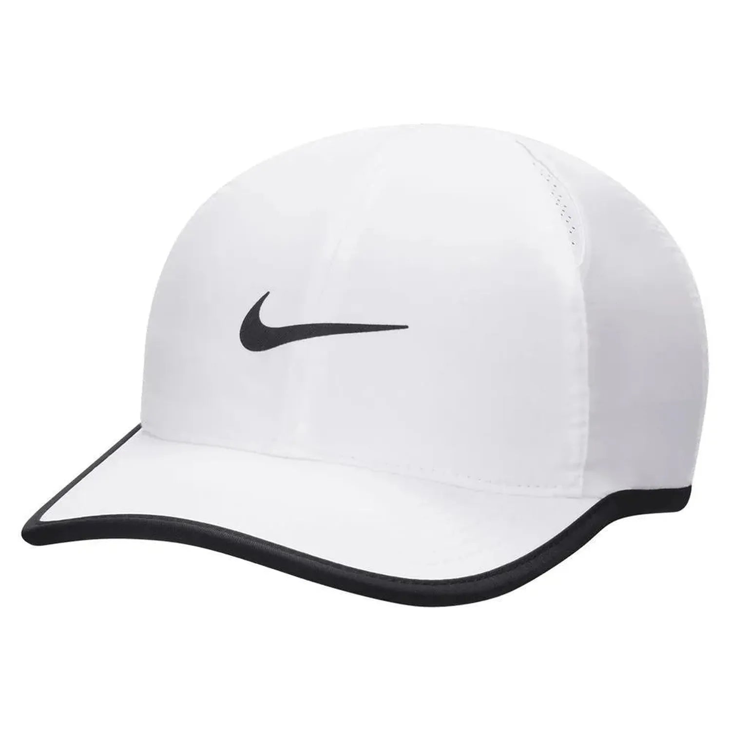 Juniors' Dri-FIT Club Unstructured Featherlight Tennis Cap-Apparel-Nike-109563-100_WHITEBLACK-L-Tennis Express