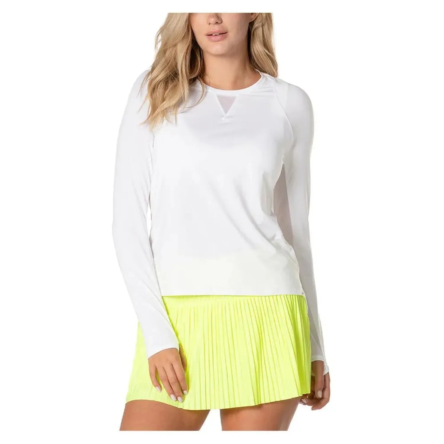 Women's LUV High Low Breezy Long Sleeve Tennis Top-Apparel-Lucky In Love-110069-110_WHITE-L-Tennis Express