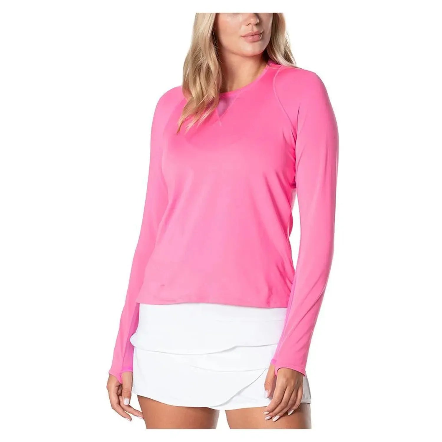 Women's LUV High Low Breezy Long Sleeve Tennis Top-Apparel-Lucky In Love-110069-695_TAFFY-L-Tennis Express