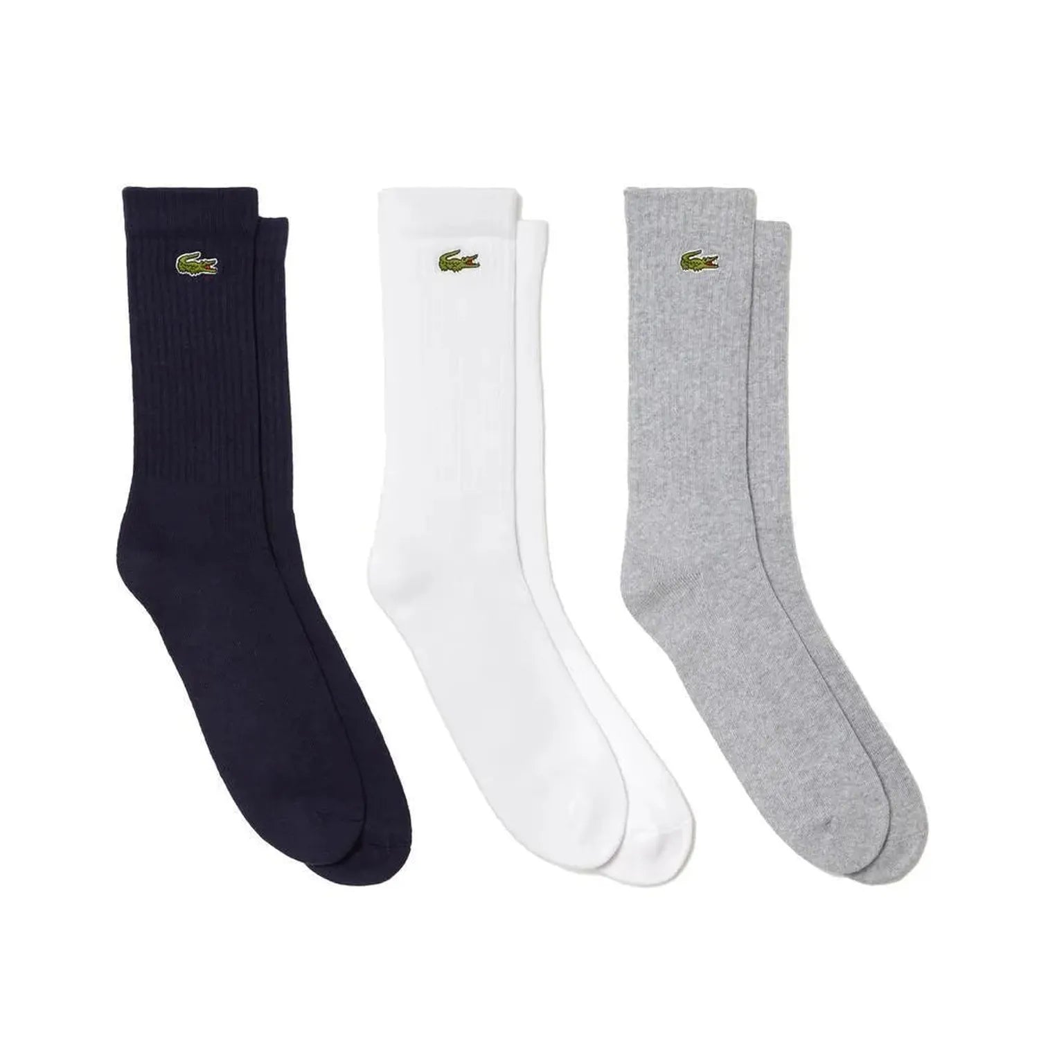 Unisex Core Performance Solid Jersey Tennis Tube Socks 3 Pack-Socks-Lacoste-110848-DEFAULT-L-1-[Sku]-Tennis Express
