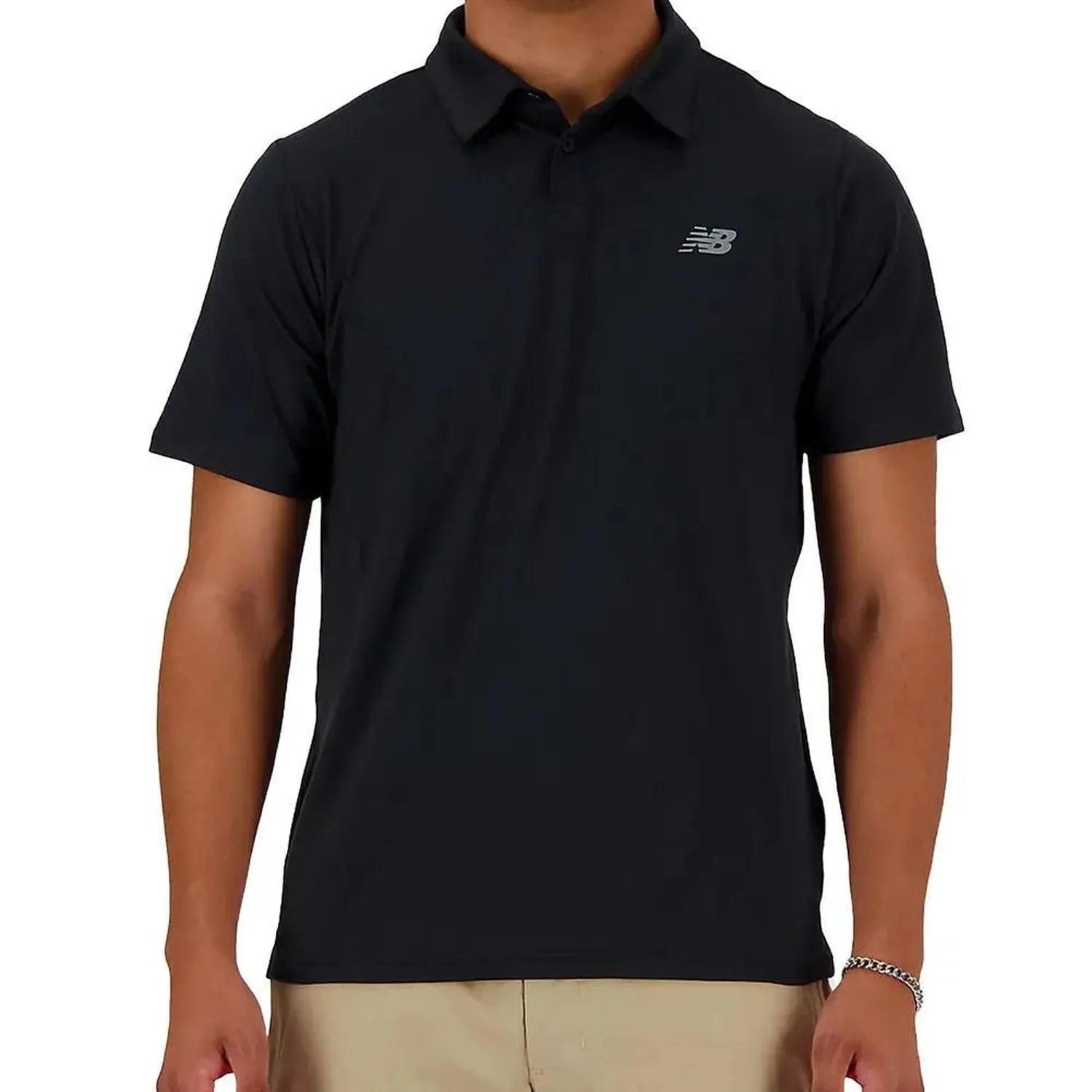 Men's Performance Tennis Polo Black-Apparel-New Balance-111237-DEFAULT-L-Tennis Express