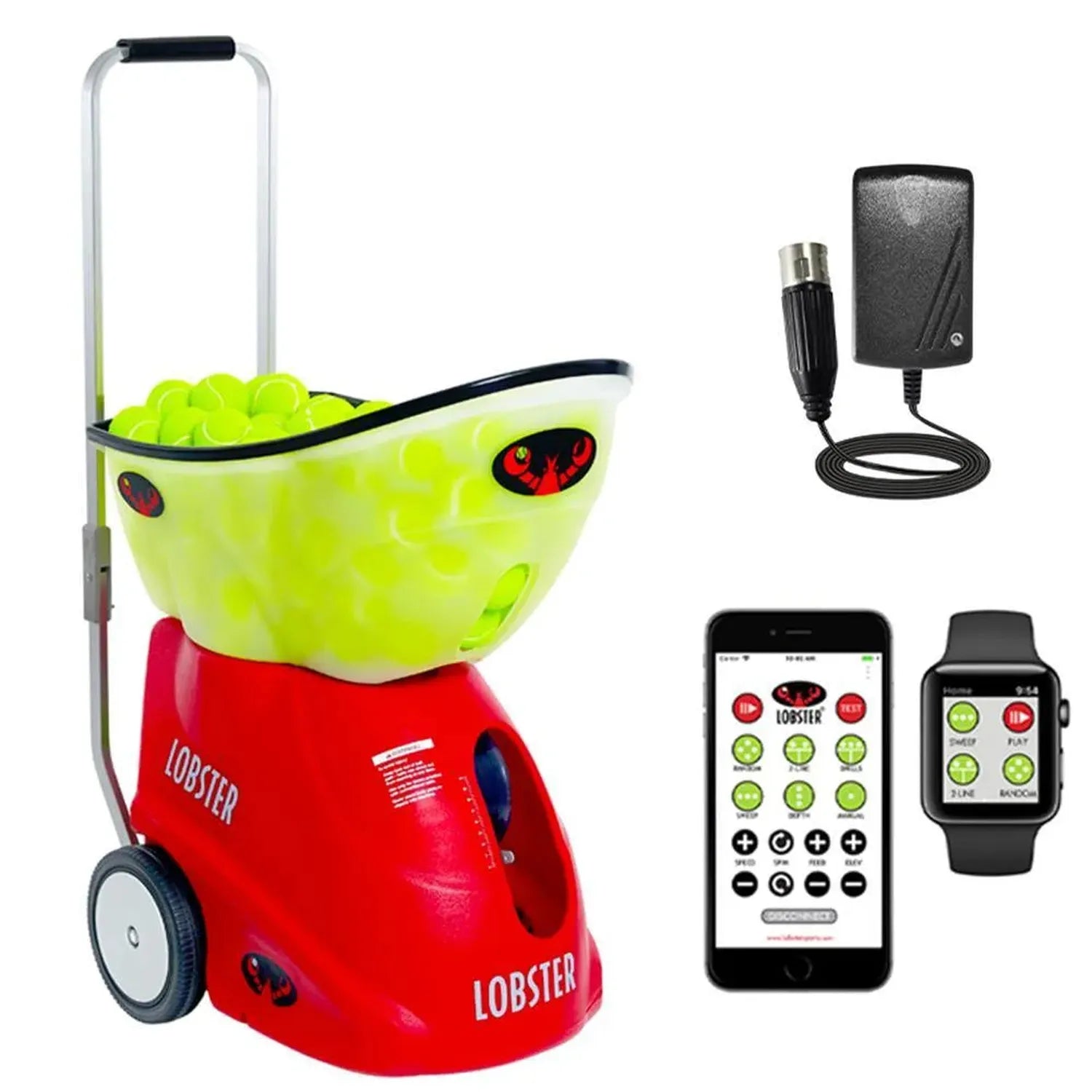 Elite Grand Five LE with 20-Function Wi-Fi Remote Control for Apple Ball Machine-Court Equipment-Lobster-111563-DEFAULT-L-Tennis Express