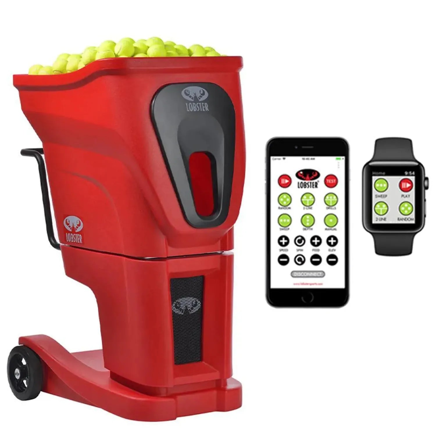 Phenom Two with 20-Function Wi-Fi Remote Control for Apple Ball Machine-Court Equipment-Lobster-111567-DEFAULT-L-Tennis Express