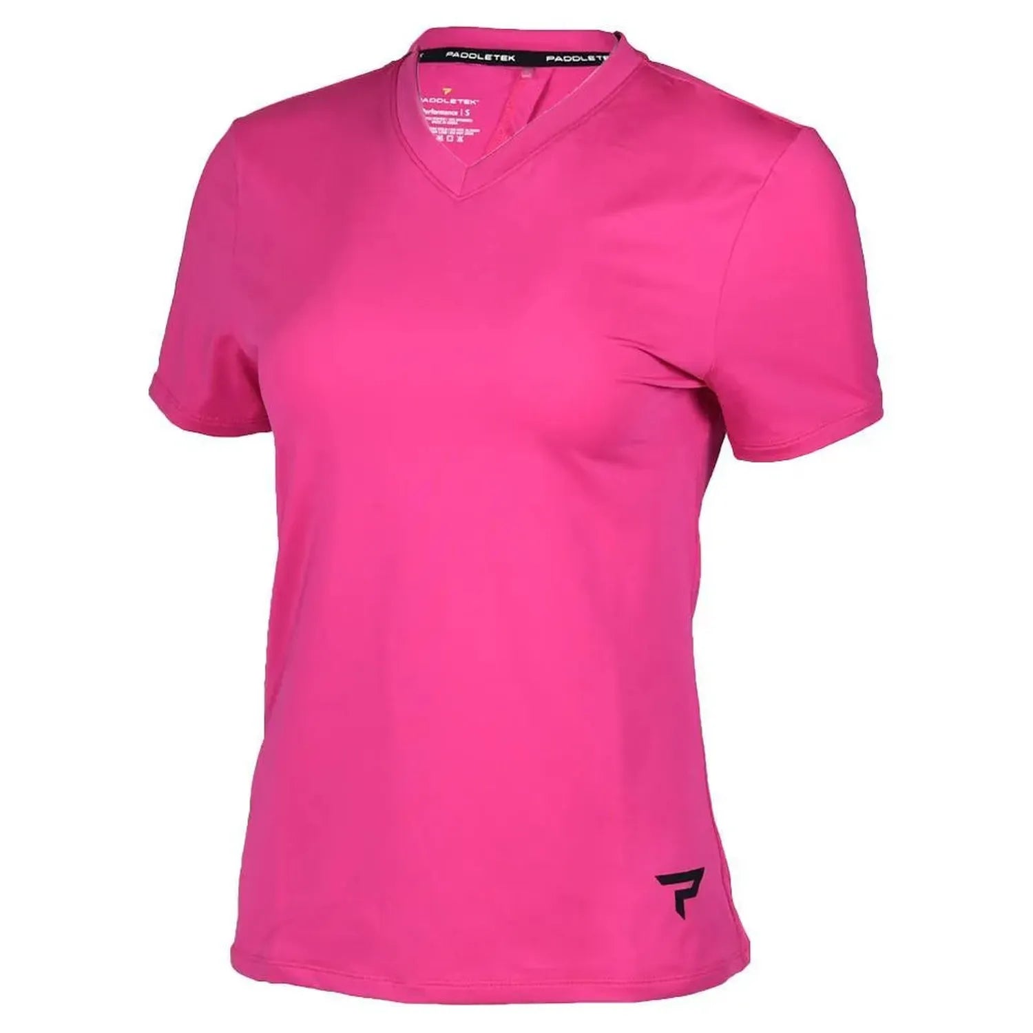 Womens Short Sleeve Performance Tennis Top Fuchsia and Sleet-Apparel-Paddletek-112257-DEFAULT-L-Tennis Express