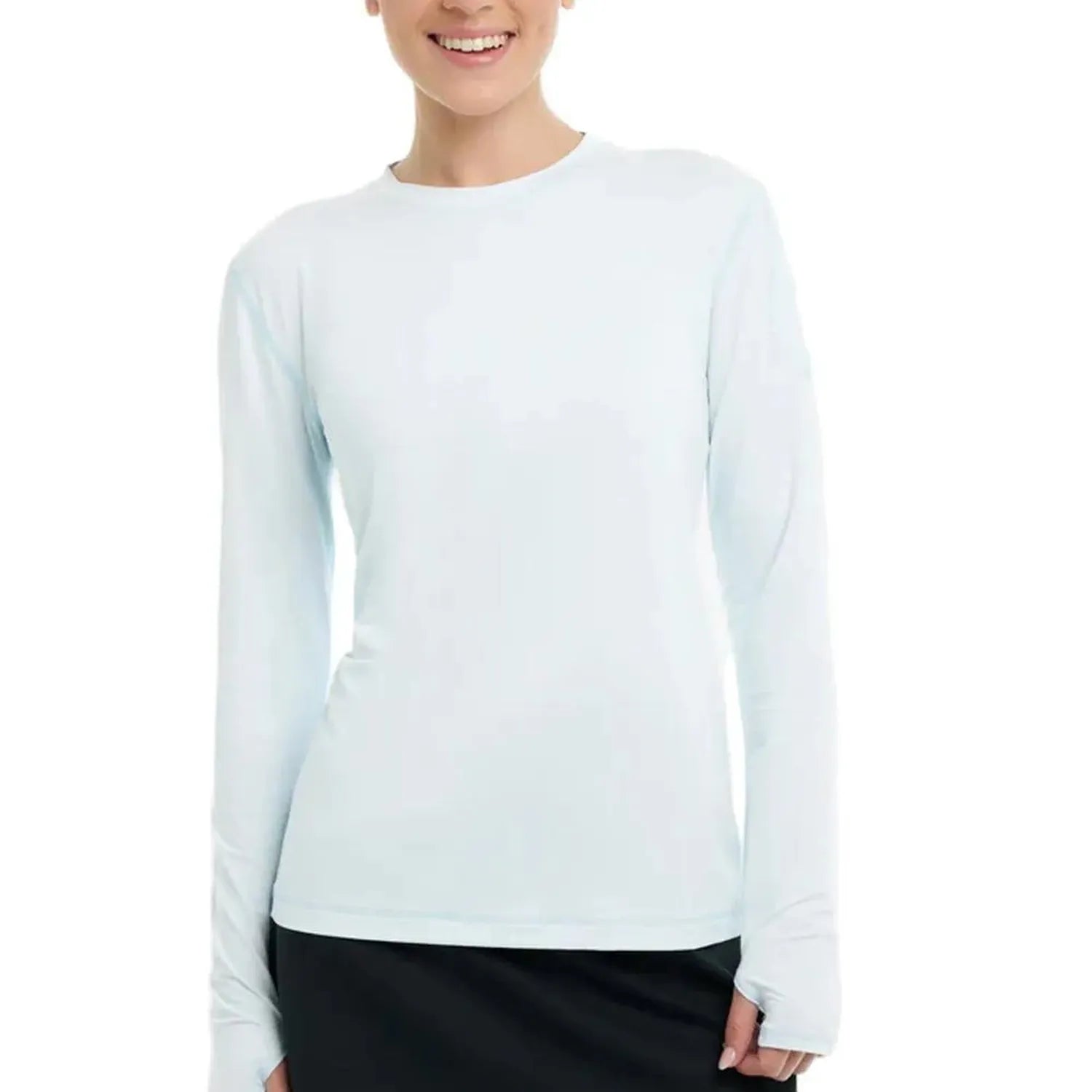 Women's 24/7 Long Sleeve Tennis Crew-Apparel-BloqUV-113347-ICE_BLUE-L-Tennis Express