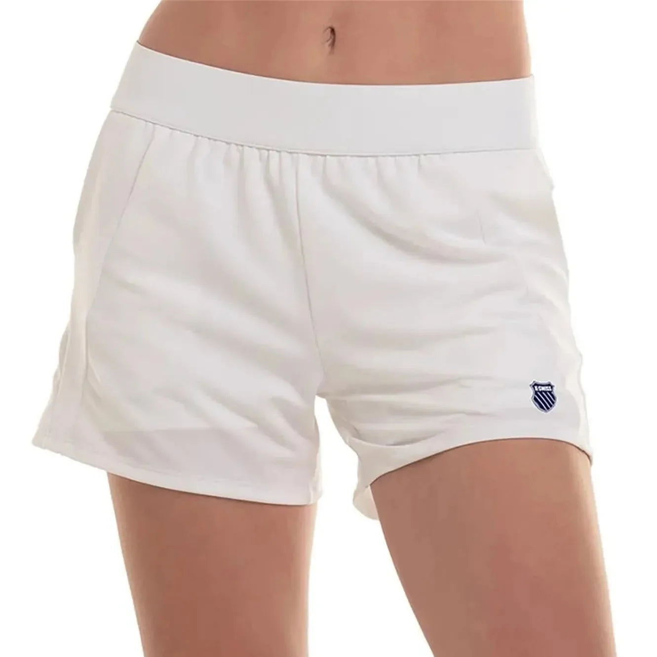 Women's Pique 4 Inch Tennis Short-Apparel-K-Swiss-113373-110_WHITE-L-Tennis Express