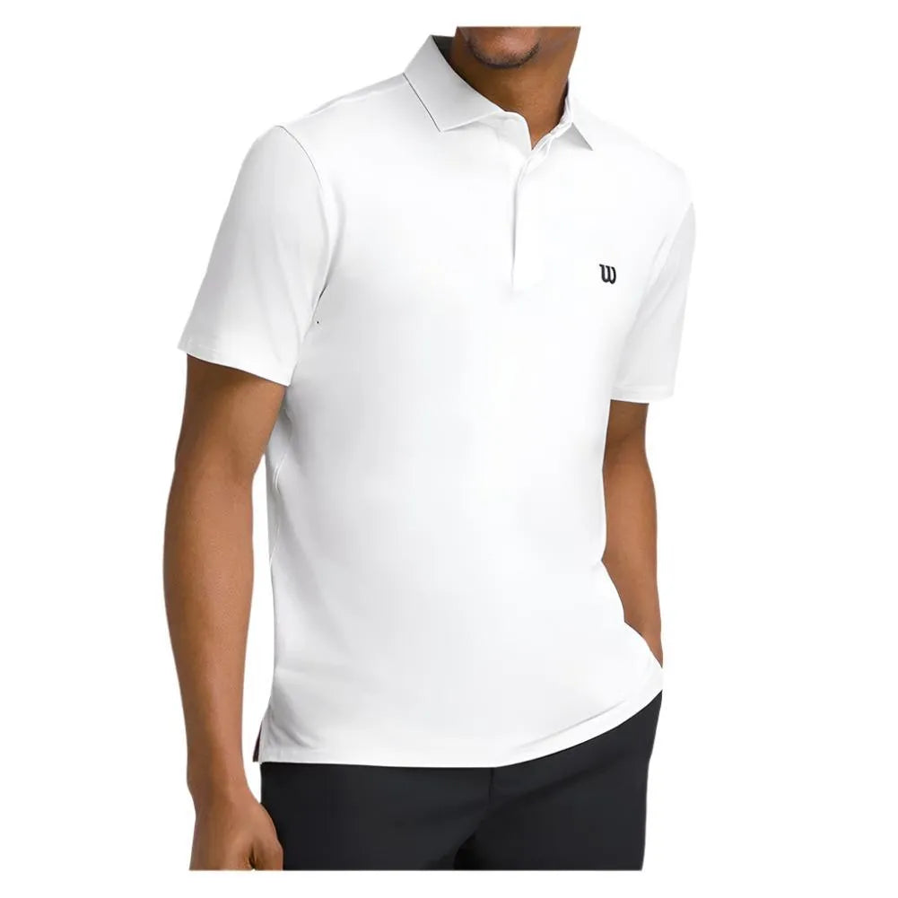 Men's League Polo-Apparel-Wilson-113527-BT_WHITE-L-Tennis Express