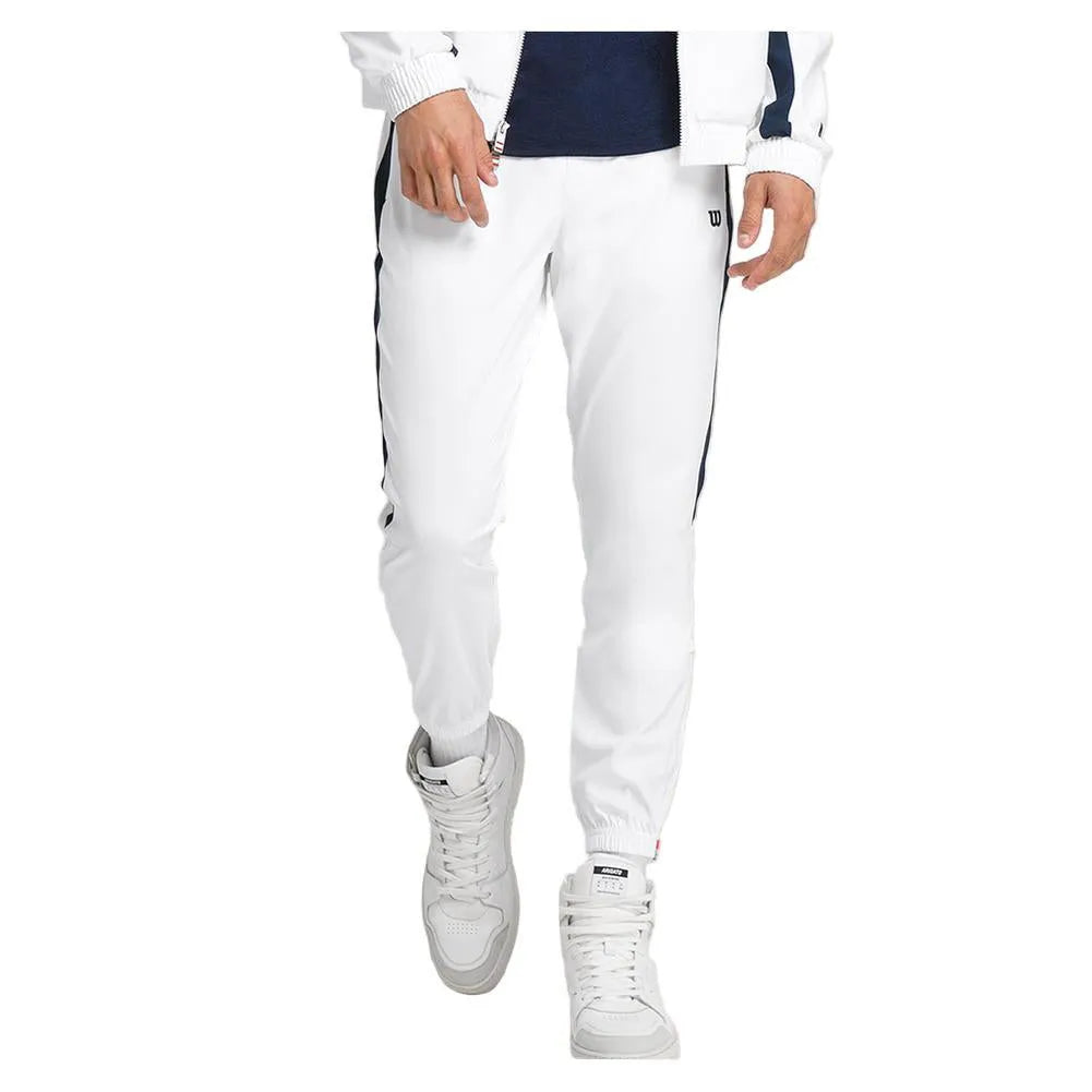Men's Grand Slam Tennis Jogger Bright White and Classic Navy-Apparel-Wilson-113530-DEFAULT-L-Tennis Express