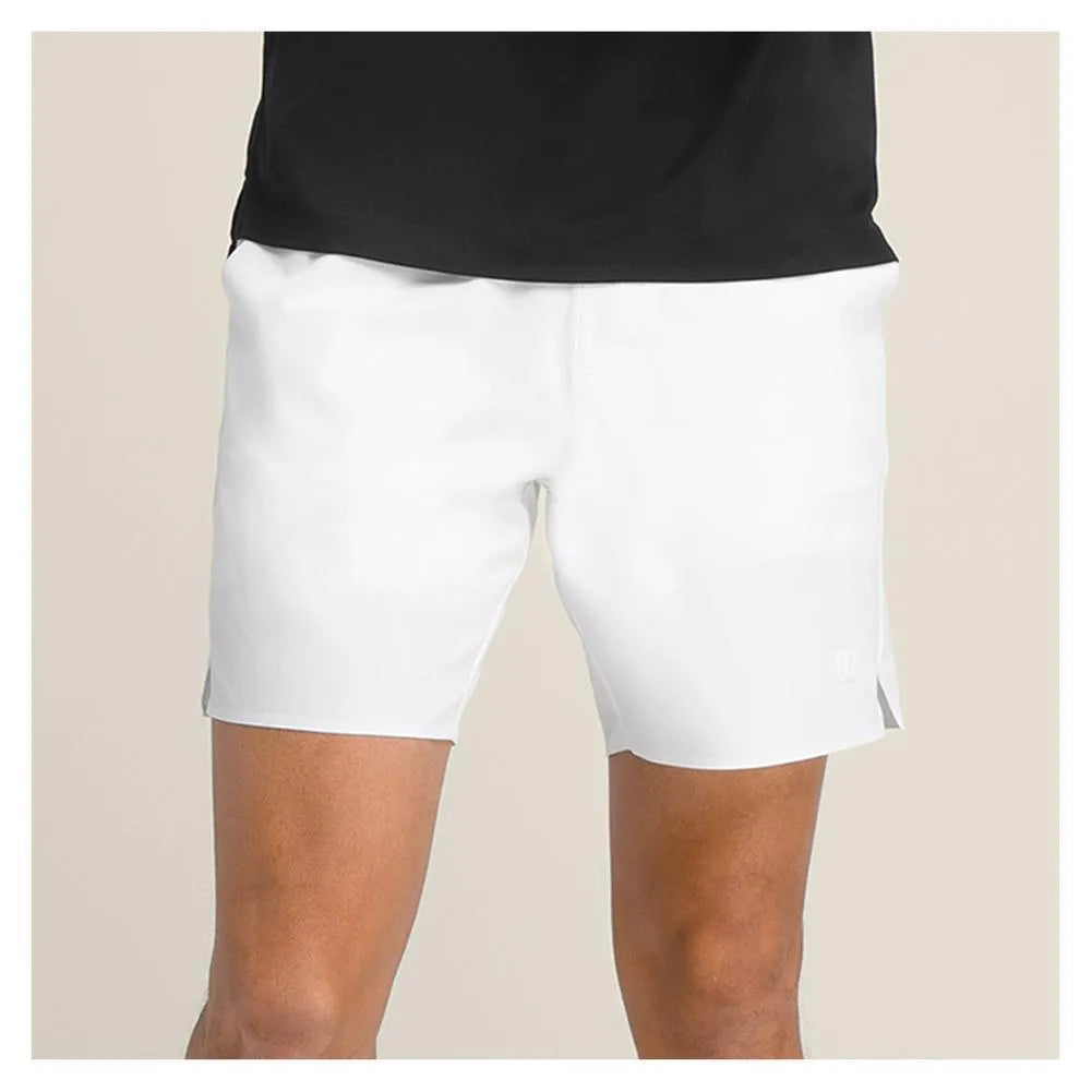 Men's Tournament 7 Inch Tennis Short-Apparel-Wilson-113532-BT_WHITE-L-Tennis Express