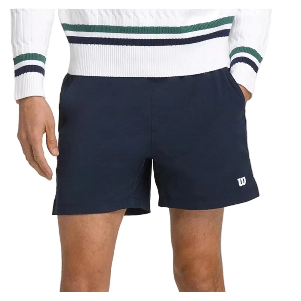Men's Volley 6 Inch Tennis Short-Apparel-Wilson-113533-CLASSIC_NAVY-L-Tennis Express