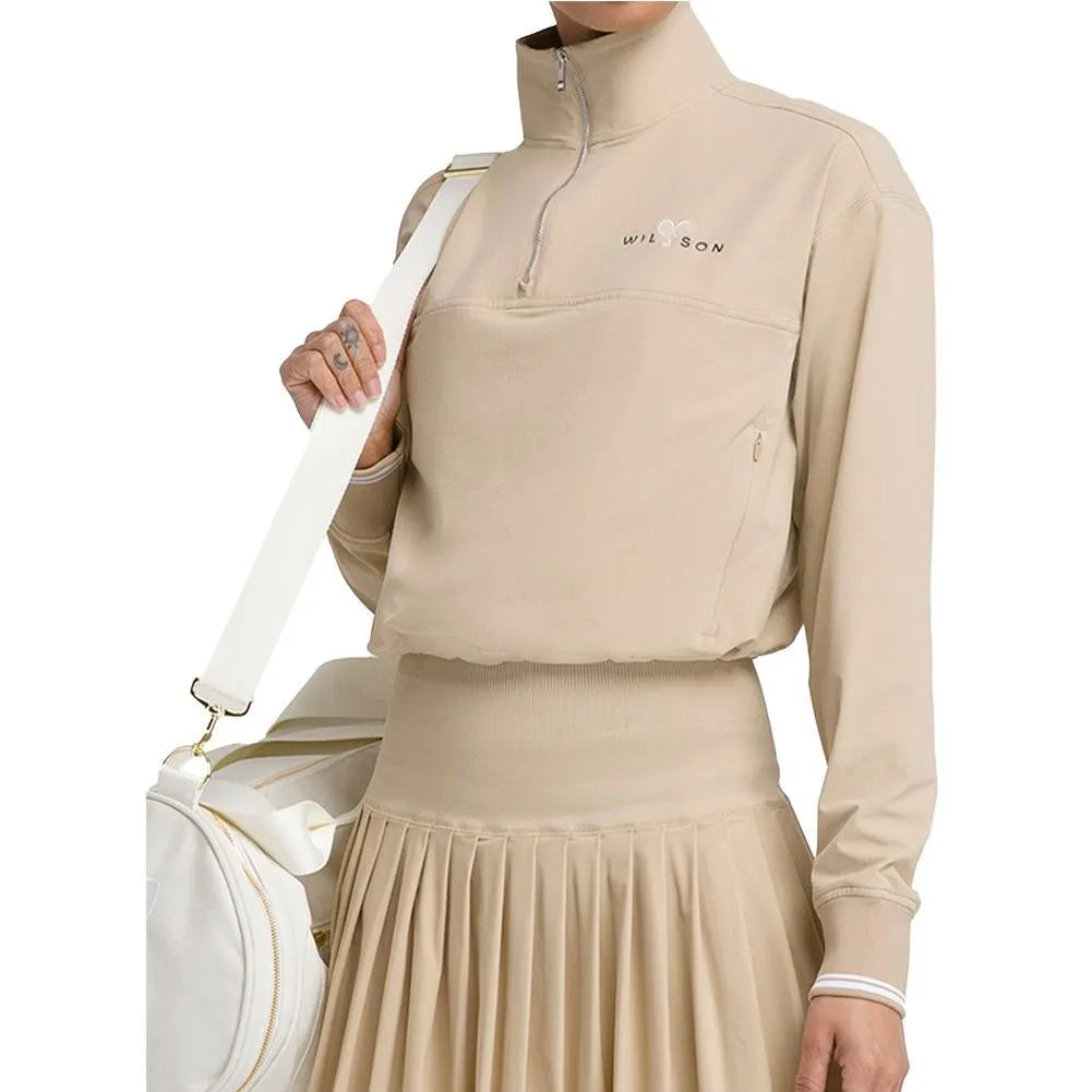 Women's Davenport Woven Pop Over-Apparel-Wilson-113619-SAFARI-L-Tennis Express