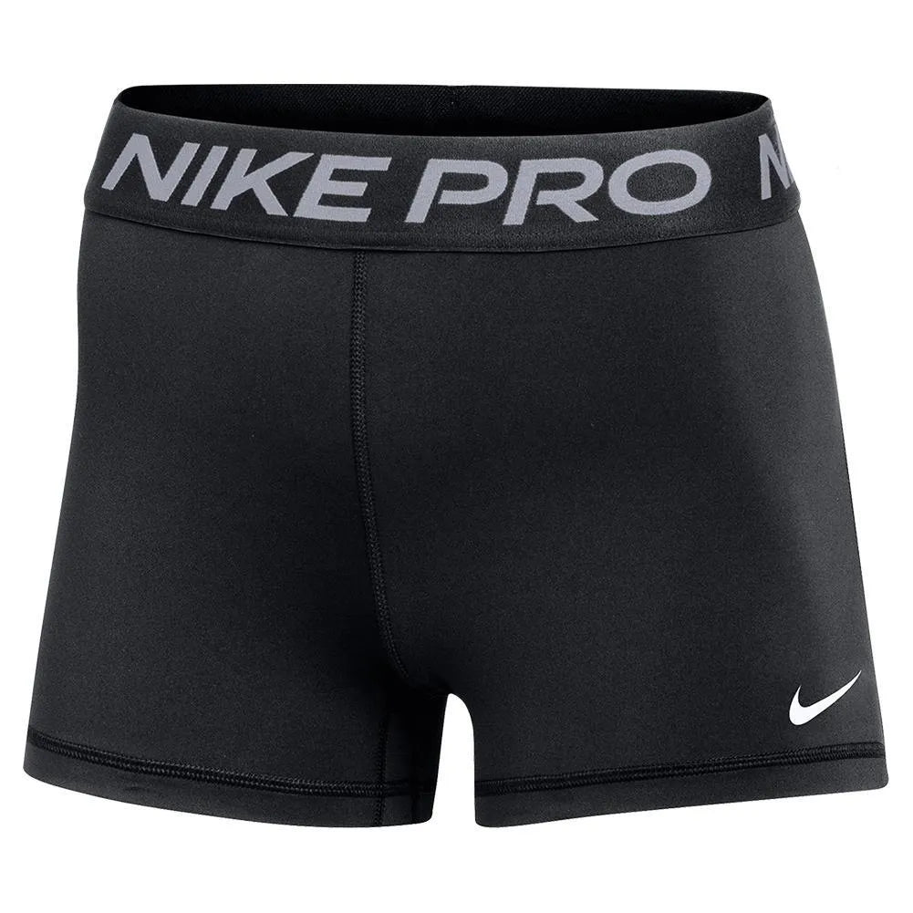Women's Pro 3 Inch Shorts-Apparel-Nike-113707-010_BLACKWT-L-Tennis Express
