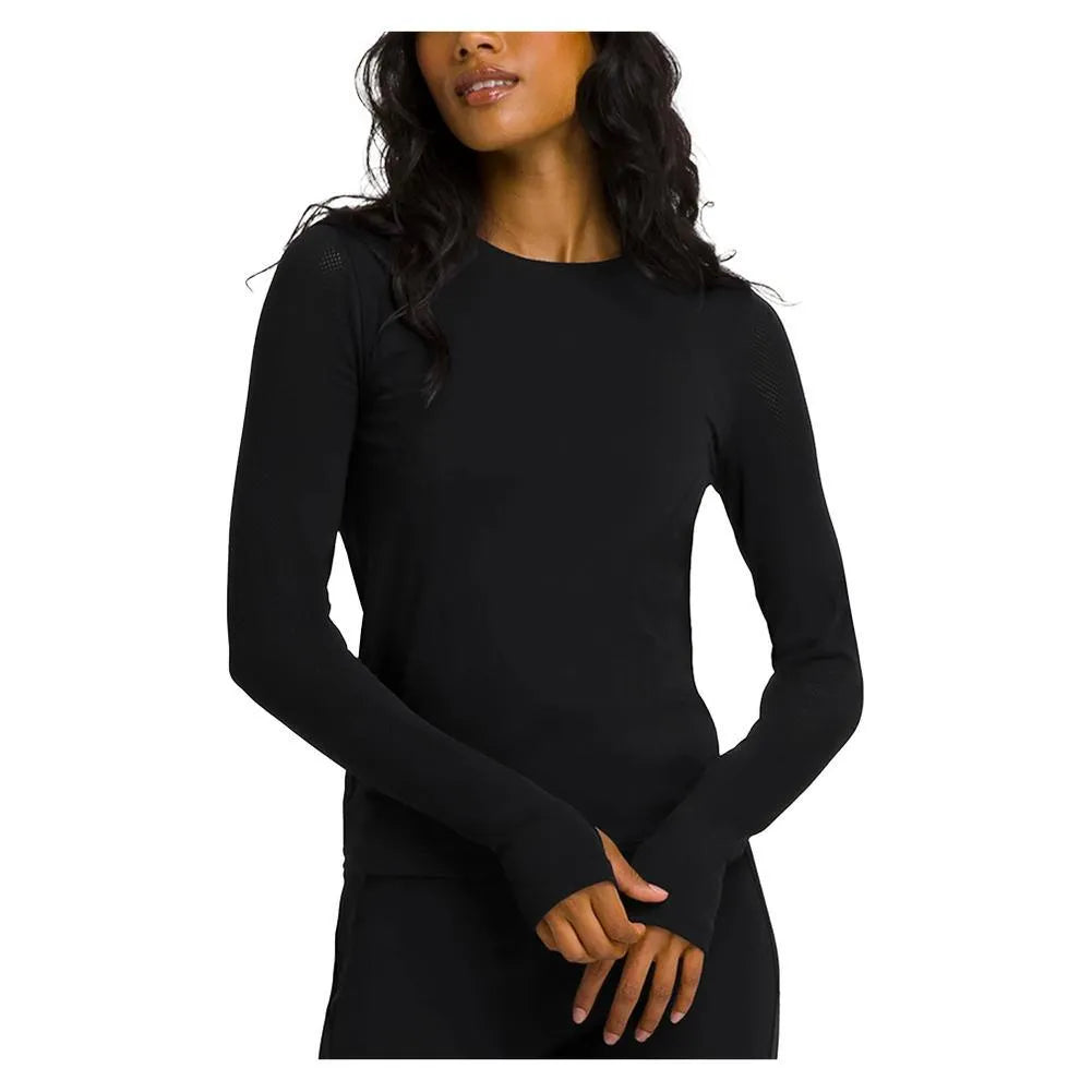 Women's Pro Seamless Long Sleeve-Apparel-Wilson-114261-BLACK-L-Tennis Express