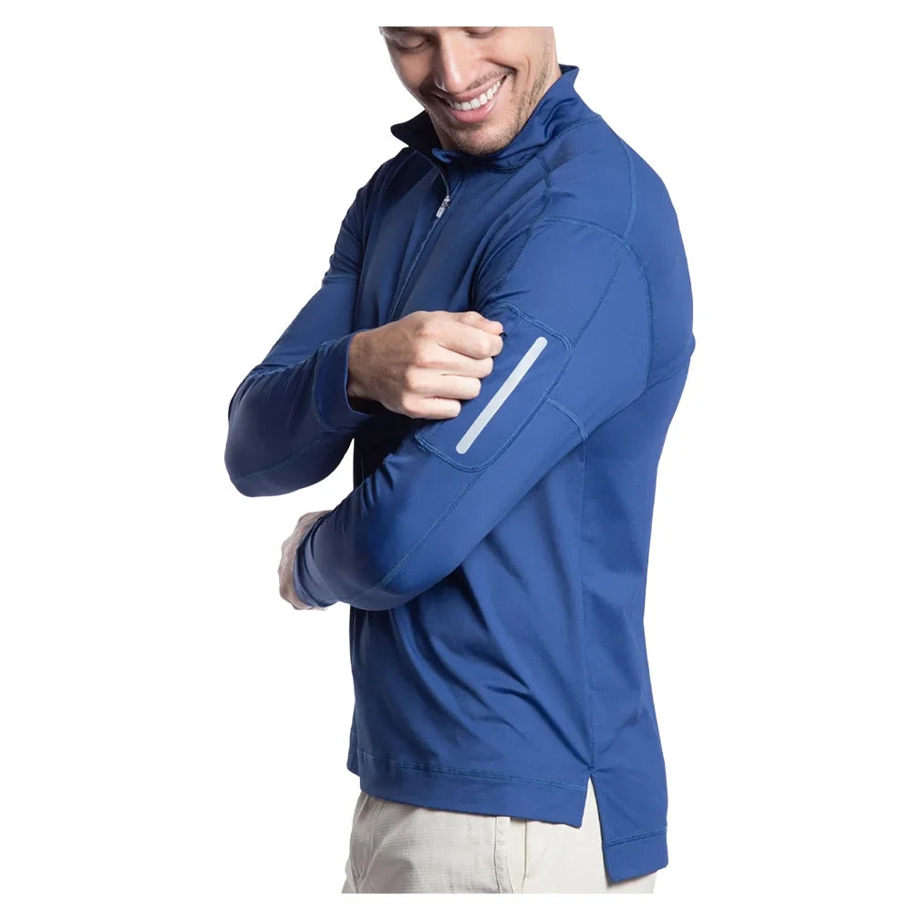 Men's Mock Zip Tennis Top,Apparel,BloqUV,,,Tennis Express,12001-B-Navy1