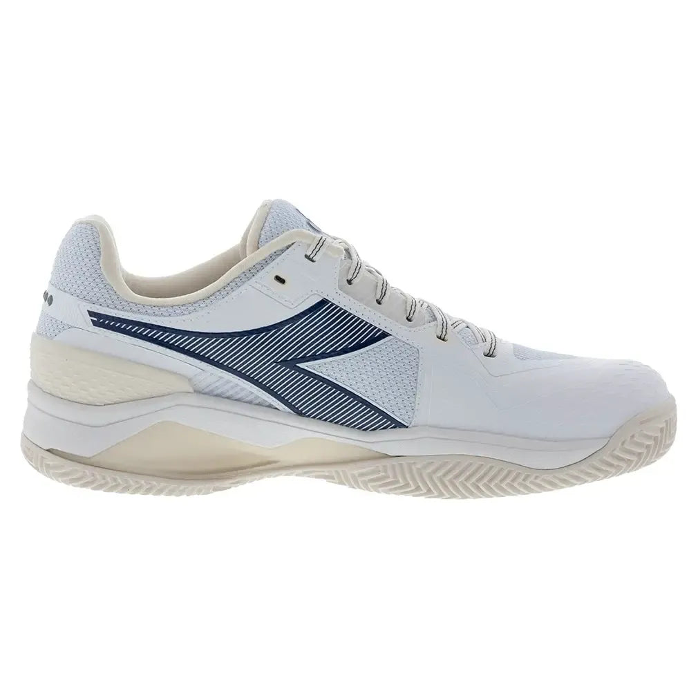 Men's Blueshield Torneo 3 Clay Tennis Shoes Whisper White and Ensign Blue-Footwear-Diadora-181468-C0181F2502copy-Tennis Express