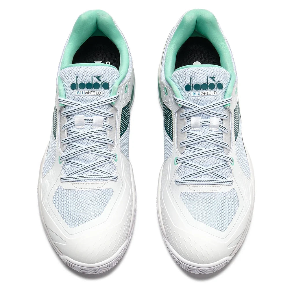 Men's Blushield Torneo 3 Clay Tennis Shoes White and Shaded Spruce-Footwear-Diadora-181468-C9027-4webp-Tennis Express