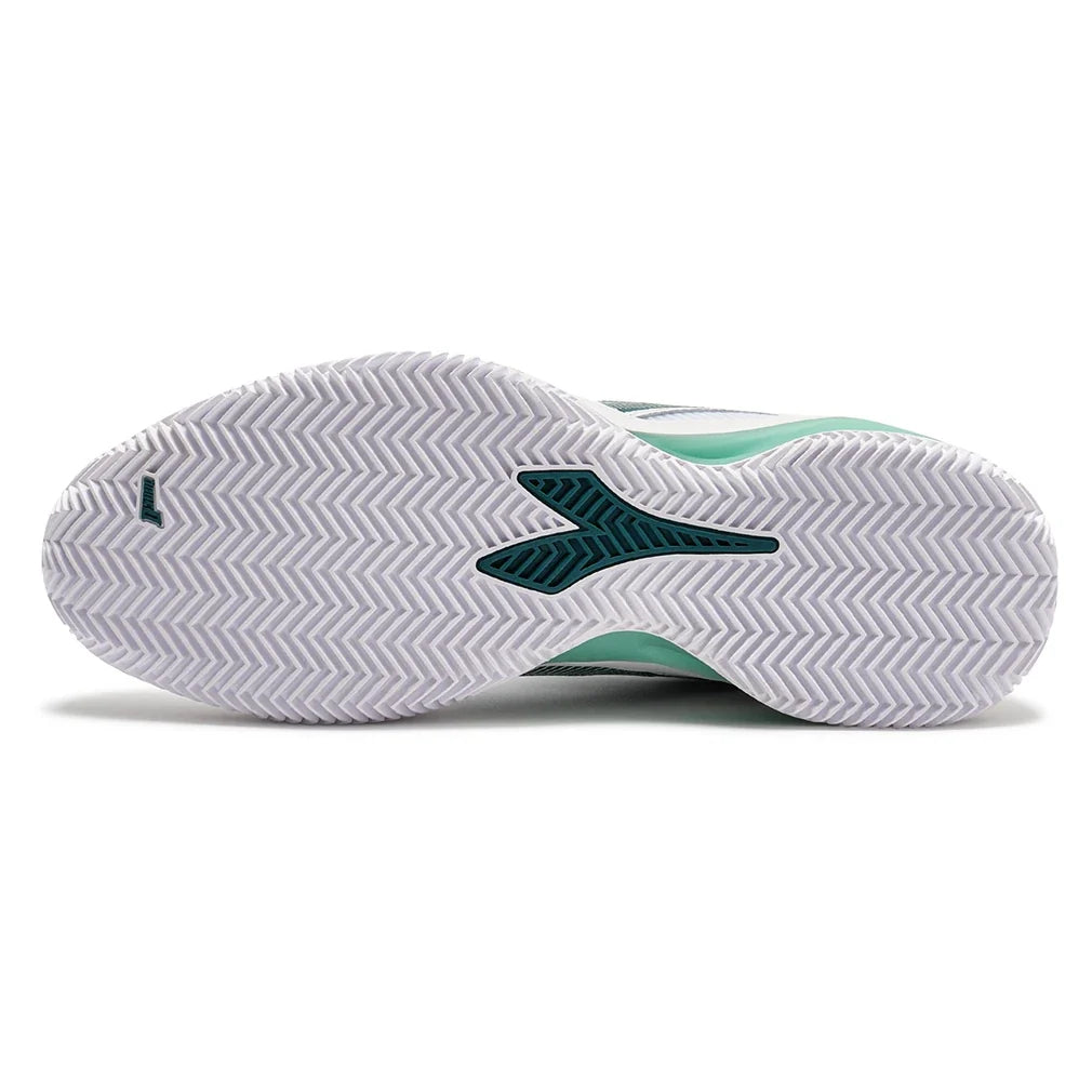 Men's Blushield Torneo 3 Clay Tennis Shoes White and Shaded Spruce-Footwear-Diadora-181468-C9027-6-Tennis Express