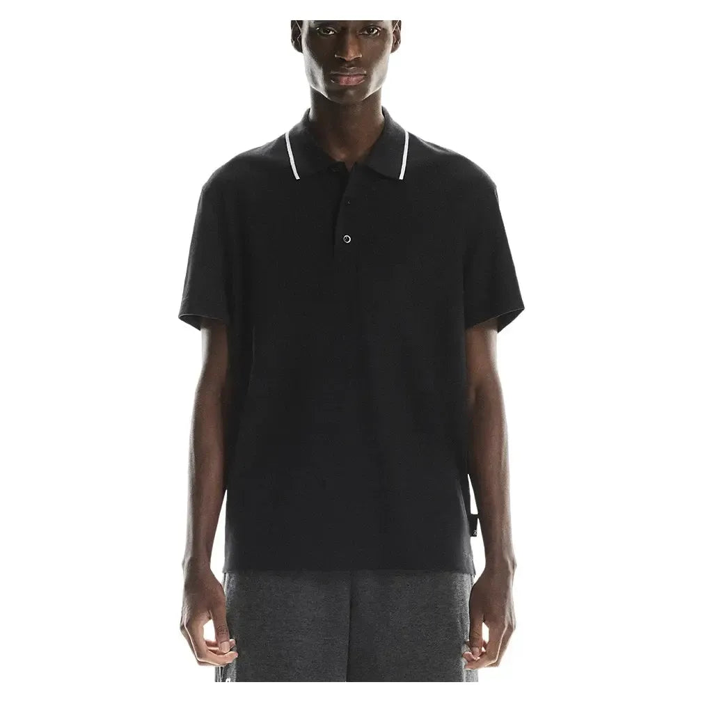 Men's Courtside Tennis Polo Black-Apparel-On-1MF30390553-1copy-Tennis Express
