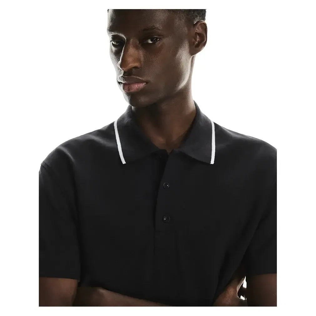 Men's Courtside Tennis Polo Black-Apparel-On-1MF30390553-3-Tennis Express