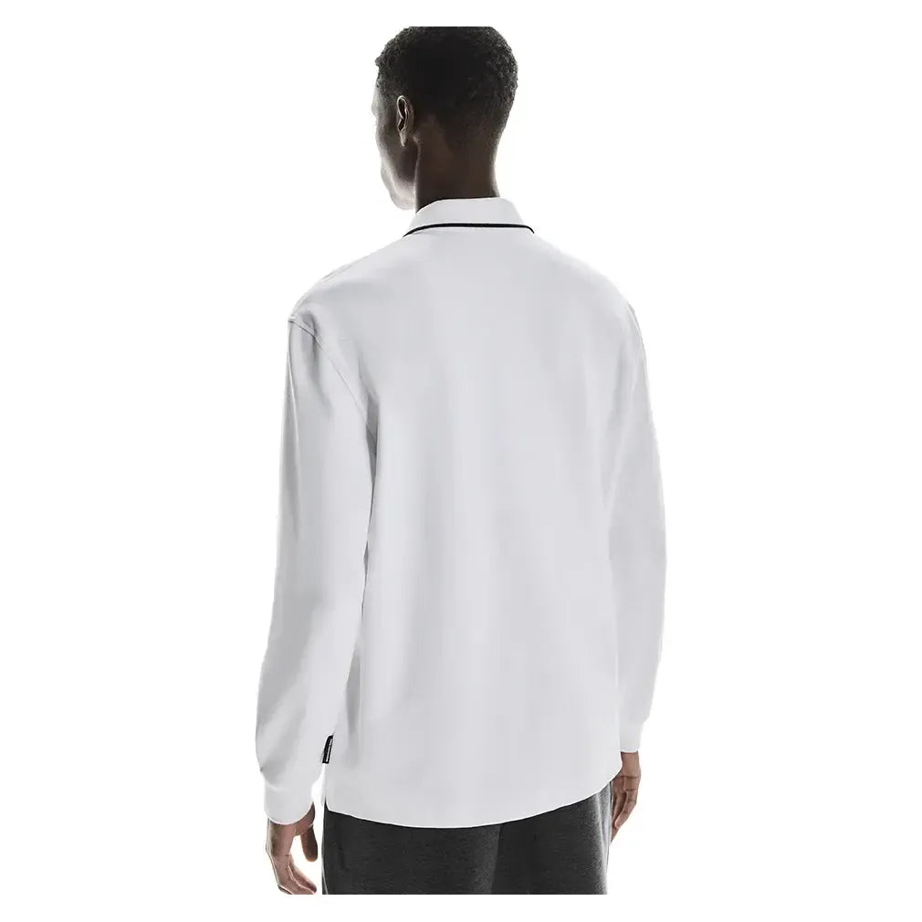 Men's Courtside Long Sleeve Tennis Polo White-Apparel-On-1MF30500069-2te-m-4x5-tr-g4copy-Tennis Express