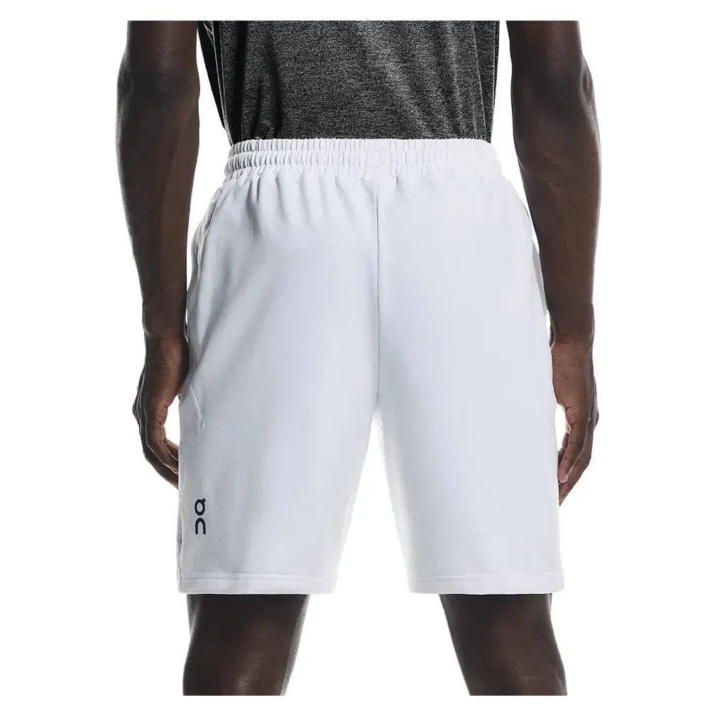 Men's Courtside 8 Inch Tennis Shorts White-Apparel-On-1MF30860069-3-Tennis Express