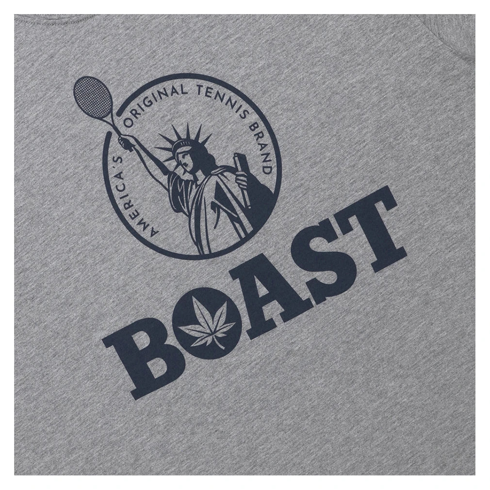 Men's Statue of Liberty Tennis Tee Heather Grey-Apparel-Boast-1T2301-SOL-2-Tennis Express