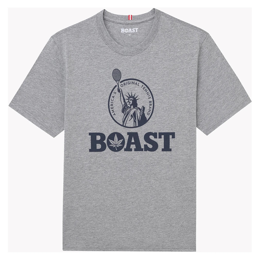 Men's Statue of Liberty Tennis Tee Heather Grey-Apparel-Boast-1T2301-SOL_b35098cd-545e-4f50-8776-d451bbd1f52b-Tennis Express