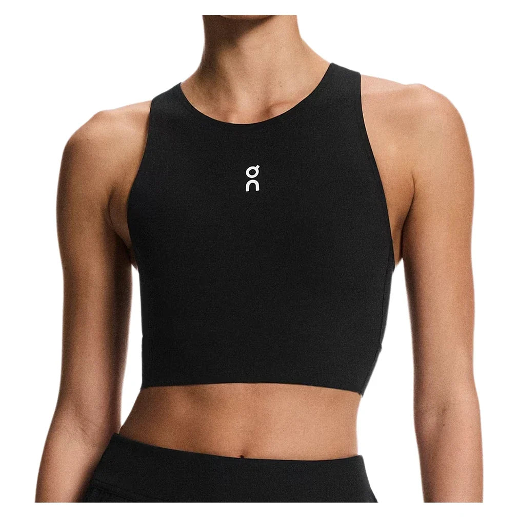 Women's Court Crop Tennis Top Black,Apparel,On,Black,XS,Tennis Express,1WG11110553_fff5a723-2854-4d89-8b4d-455ecab4b9bf