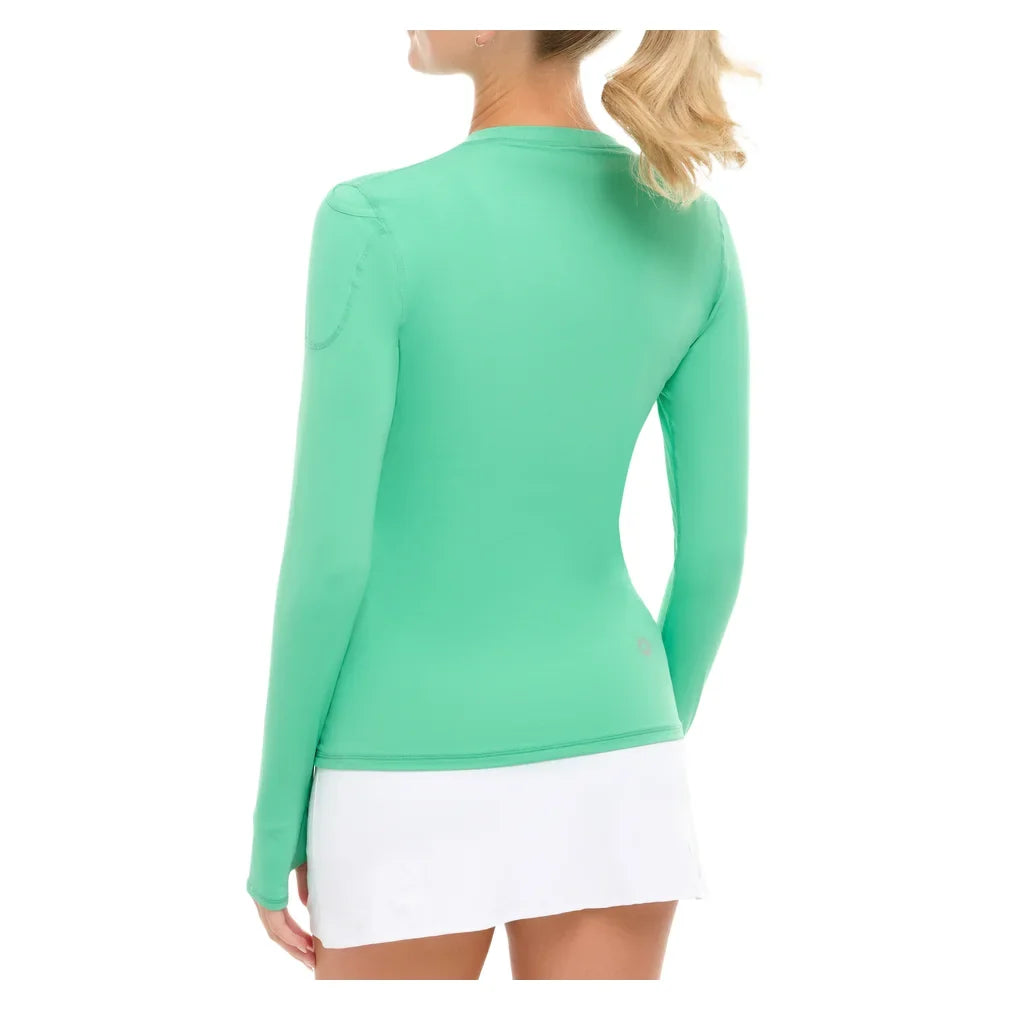 Women's 24/7 Long Sleeve Tennis Crew Jade, BloqUV, Tennis Express, 2001-JDEF26-1