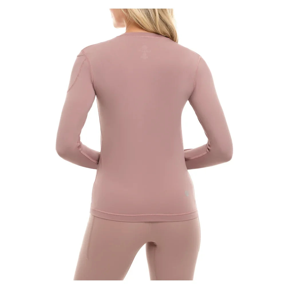 Women's 24/7 Long Sleeve Tennis Crew Mocha, BloqUV, Tennis Express, 2001-MCHF26-1