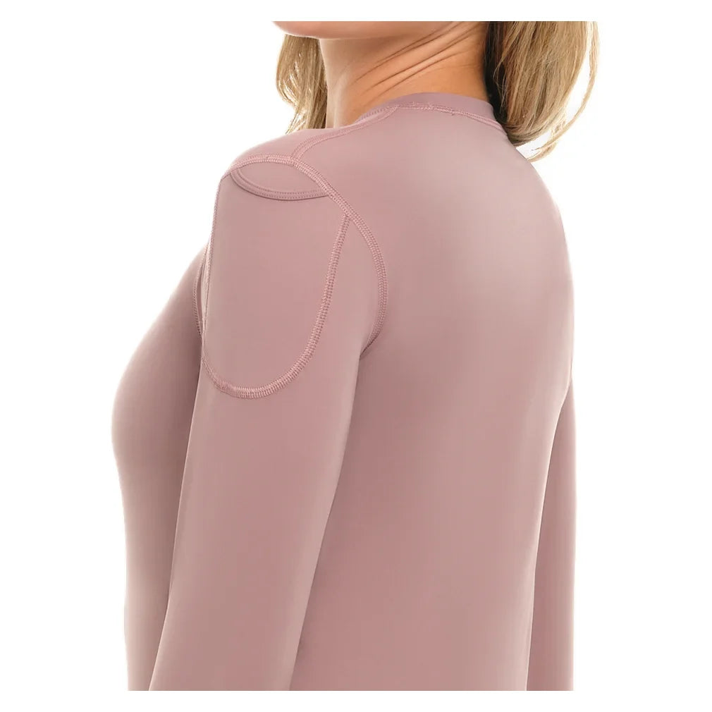 Women's 24/7 Long Sleeve Tennis Crew Mocha, BloqUV, Tennis Express, 2001-MCHF26-2