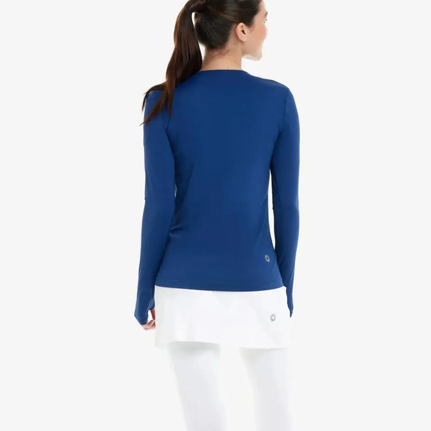 Women's 24/7 Long Sleeve Tennis Crew-Apparel-BloqUV-2001-Navy1-Tennis Express