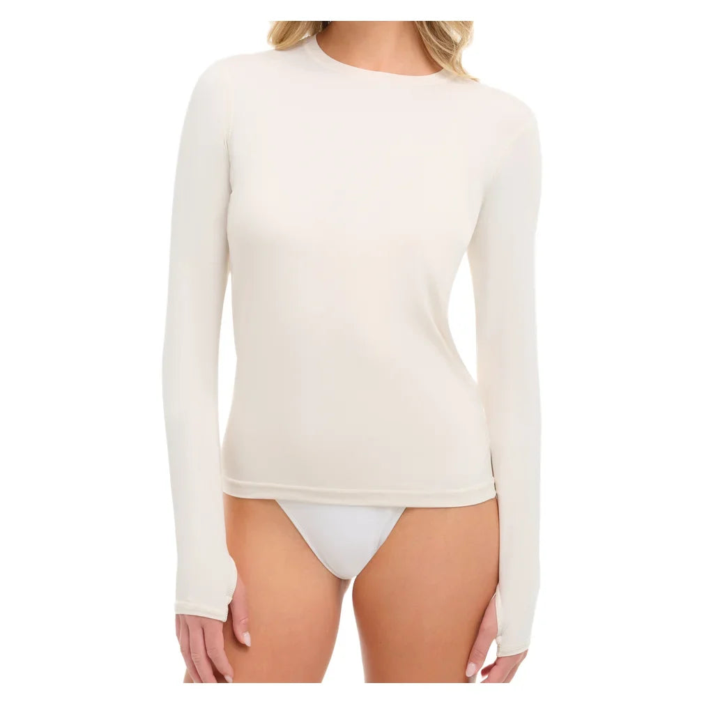 Women's 24/7 Long Sleeve Tennis Crew Sand:, BloqUV, Tennis Express, 2001-SNDF26-8