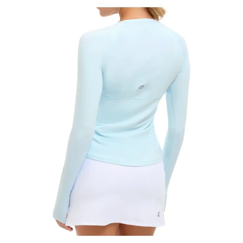 Women's Drawstring Long Sleeve Tennis Crew Ice Blue, BloqUV, Tennis Express, 2006-IBLF26-1
