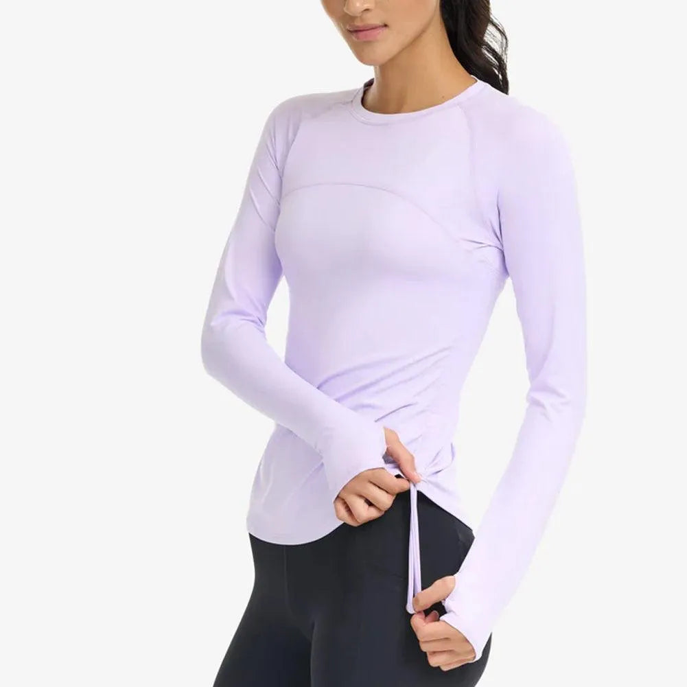 Women's Drawstring Long Sleeve Tennis Crew-Apparel-BloqUV-2009-Lavender-Tennis Express