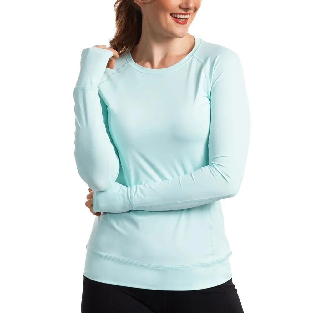 Women's Pullover Tennis Top-Apparel-BloqUV-2012-Mint-Tennis Express