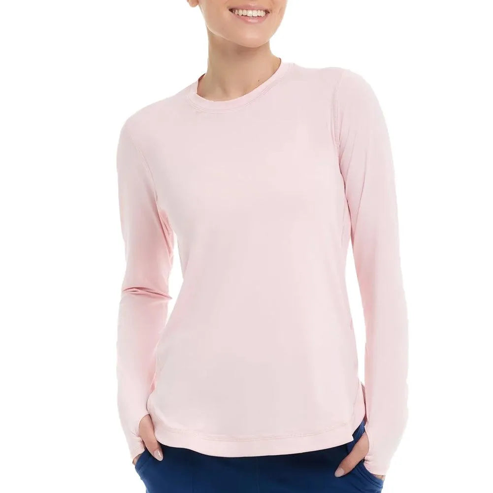 Women's Relaxed Scallop Long Sleeve Tennis Top-Apparel-BloqUV-2015-F24-Ros-Tennis Express