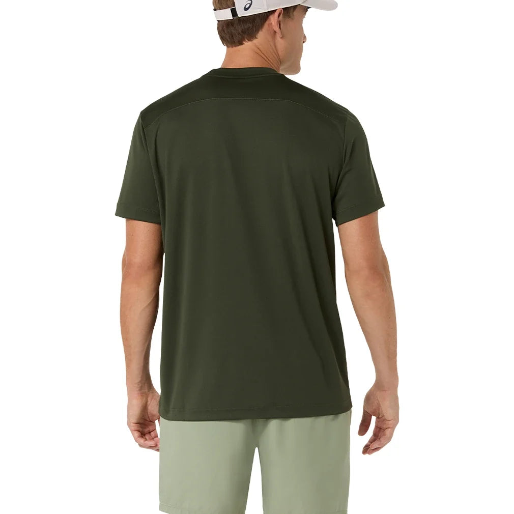 Men's Court Short Sleeve Tennis Top Vintage Khaki,Apparel,Asics,,,Tennis Express,2041A339_200-2