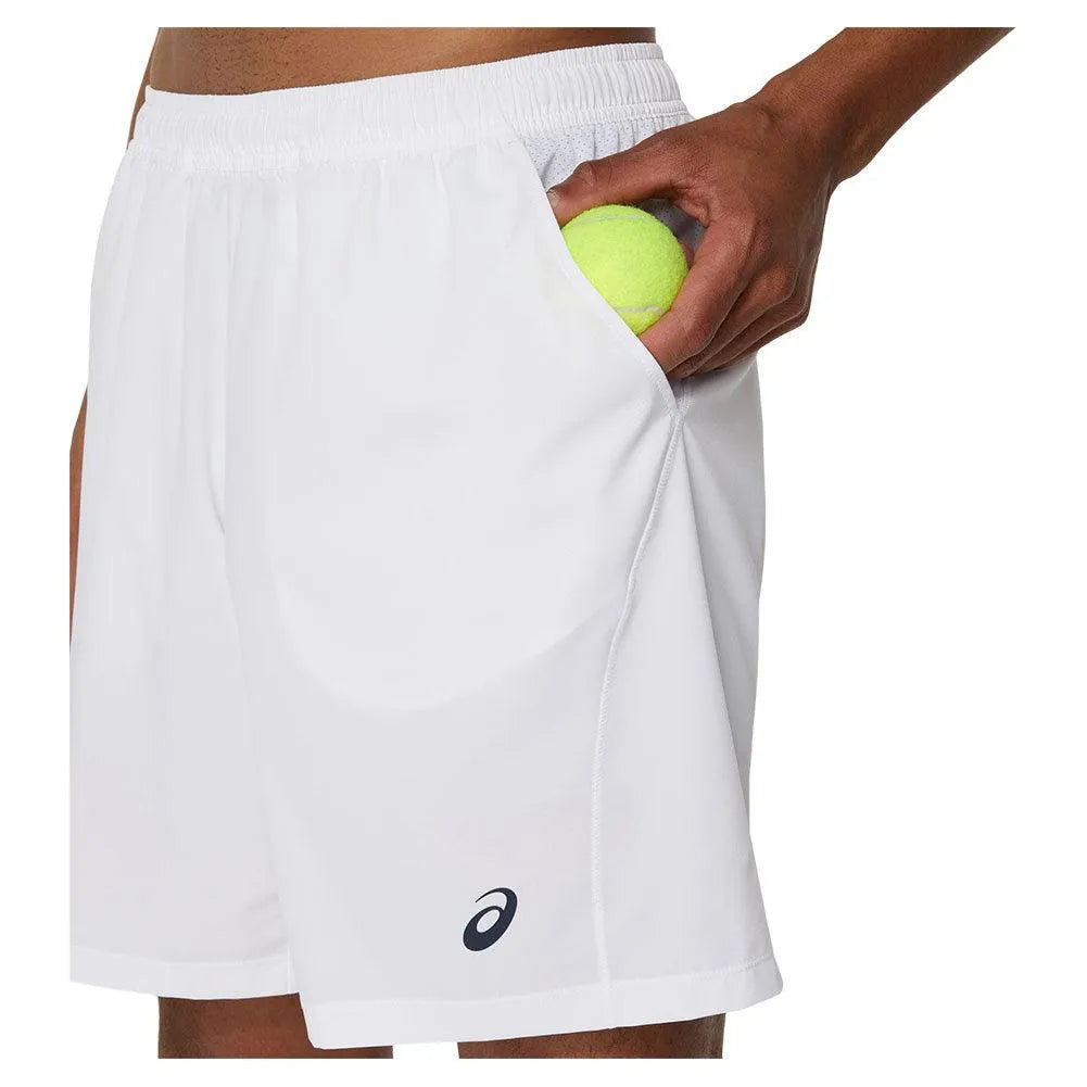 Men's Court 9 Inch Tennis Short Brilliant White-Apparel-Asics-2041A343_100_2-1-[Sku]-Tennis Express