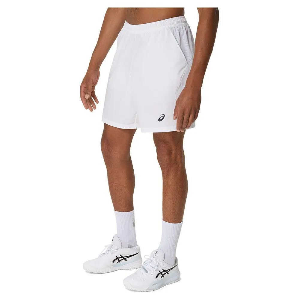Men's Court 9 Inch Tennis Short Brilliant White-Apparel-Asics-2041A343_100_5-3-[Sku]-Tennis Express