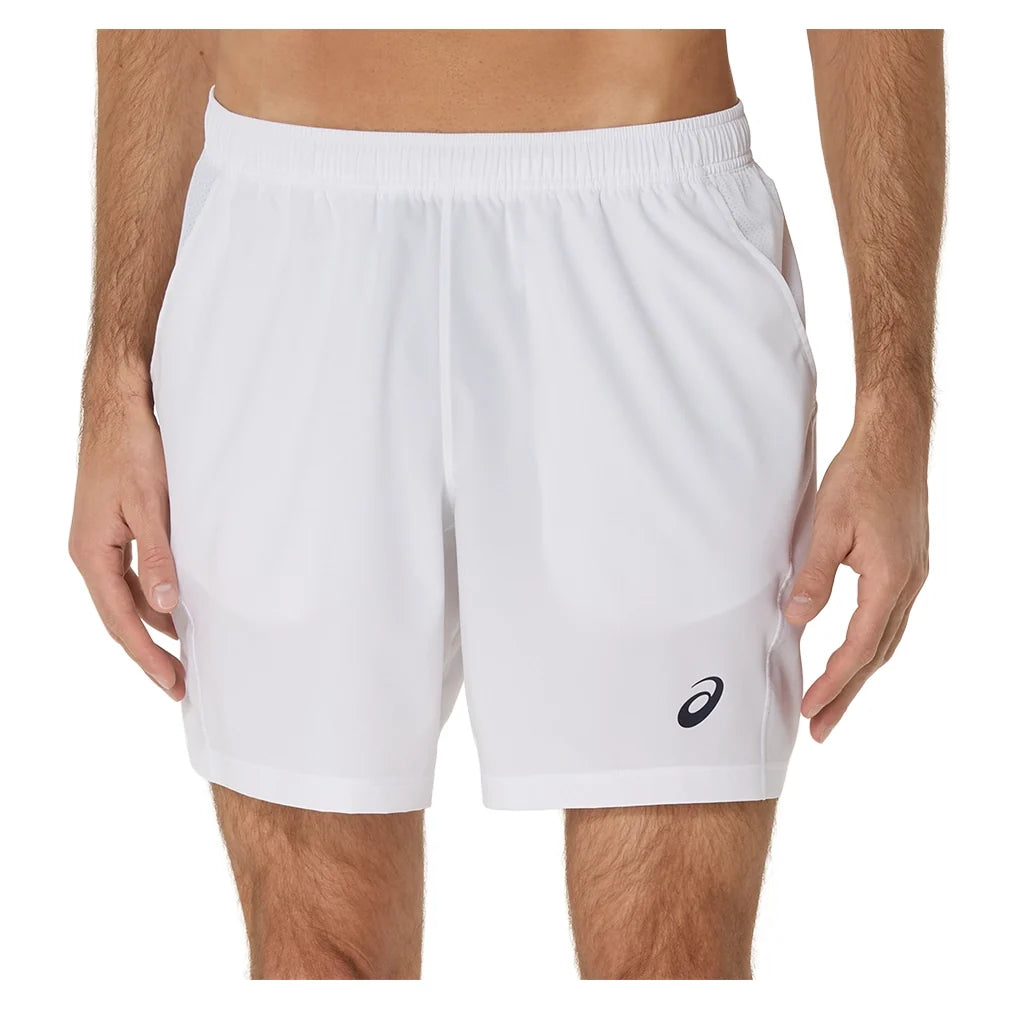 Men's Court 7 Inch Tennis Short Brilliant White,Apparel,Asics,Brilliant White,S,Tennis Express,2041A344_100