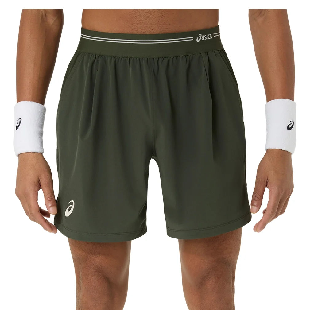 Men's Game 7 Inch Tennis Short,Apparel,Asics,200 Vintage Khaki,S,Tennis Express,2041A382_200