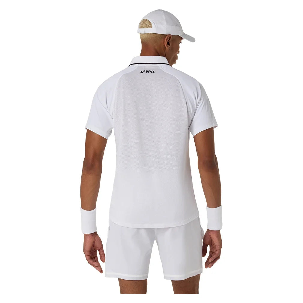 Men's Match Short Sleeve Tennis Polo,Apparel,Asics,,,Tennis Express,2041A390_100_3