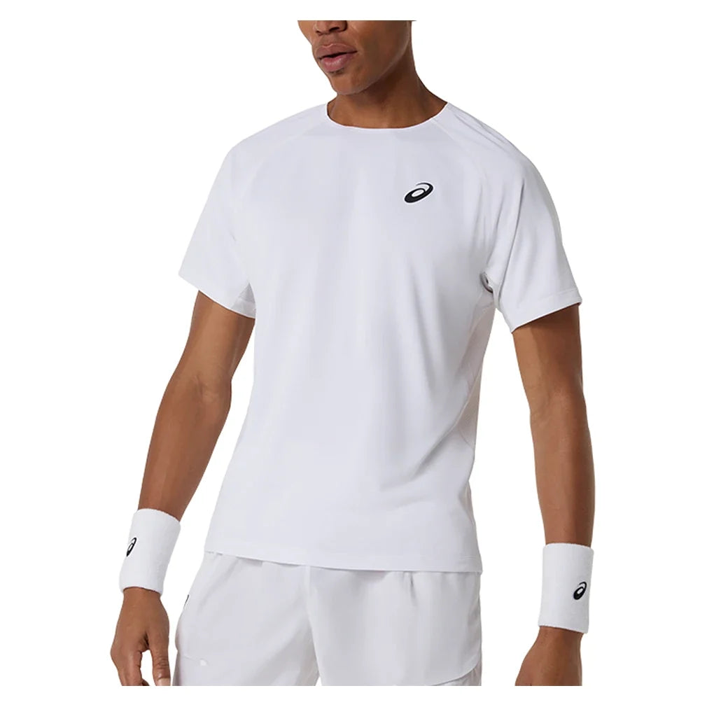 Men's Match Short Sleeve Tennis Top,Apparel,Asics,S,100_BT_WHITE,Tennis Express,2041A392_100