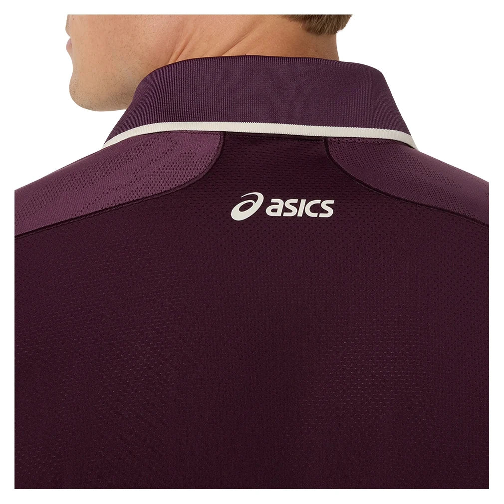 Men's Match Jacquard Short Sleeve Tennis Polo,Apparel,Asics,,,Tennis Express,2041A420_500_4