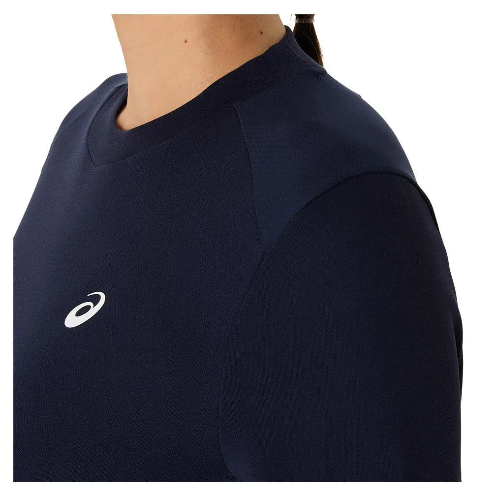 Women's Court Short Sleeve Tennis Top Midnight-Apparel-Asics-2042A371-400S25-6-Tennis Express