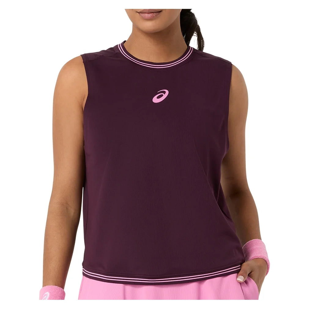 Women's Asia Tour Game Tennis Tank,Apparel,Asics,500 Dark Aubergine,XS,Tennis Express,2042A424_500