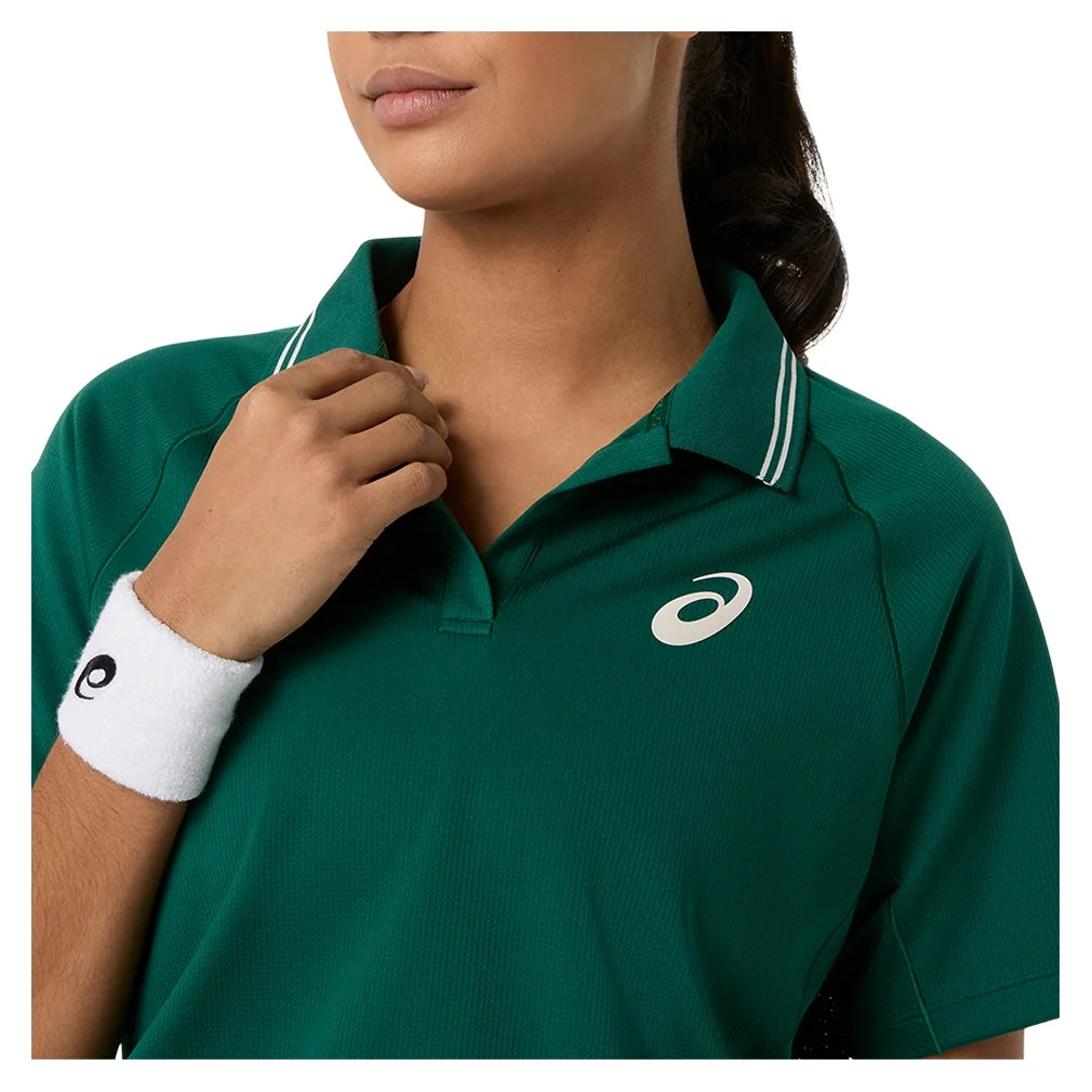 Women's Asia Tour Game Short Sleeve Tennis Polo,Apparel,Asics,,,Tennis Express,2042A426_300_4