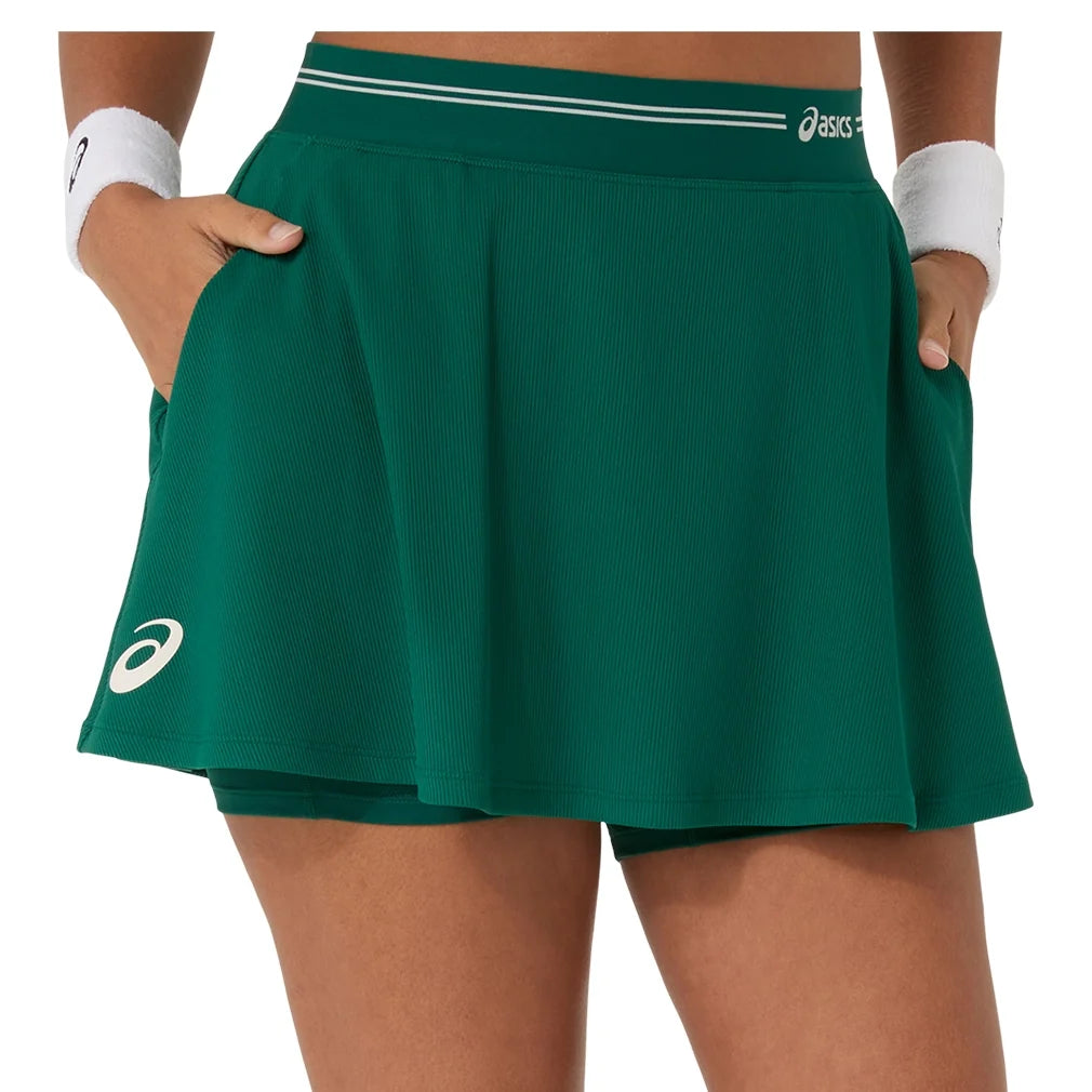 Women's Asia Tour Game Tennis Skort,Apparel,Asics,300 Jewel Green,XS,Tennis Express,2042A427_300
