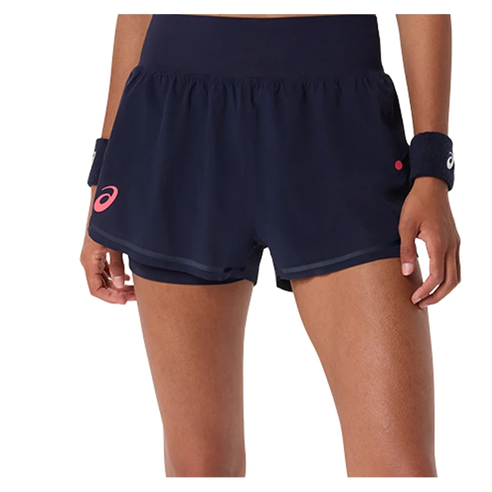Women's Match Tennis Short,Apparel,Asics,XS,400_MIDNIGHT,Tennis Express,2042A433_400